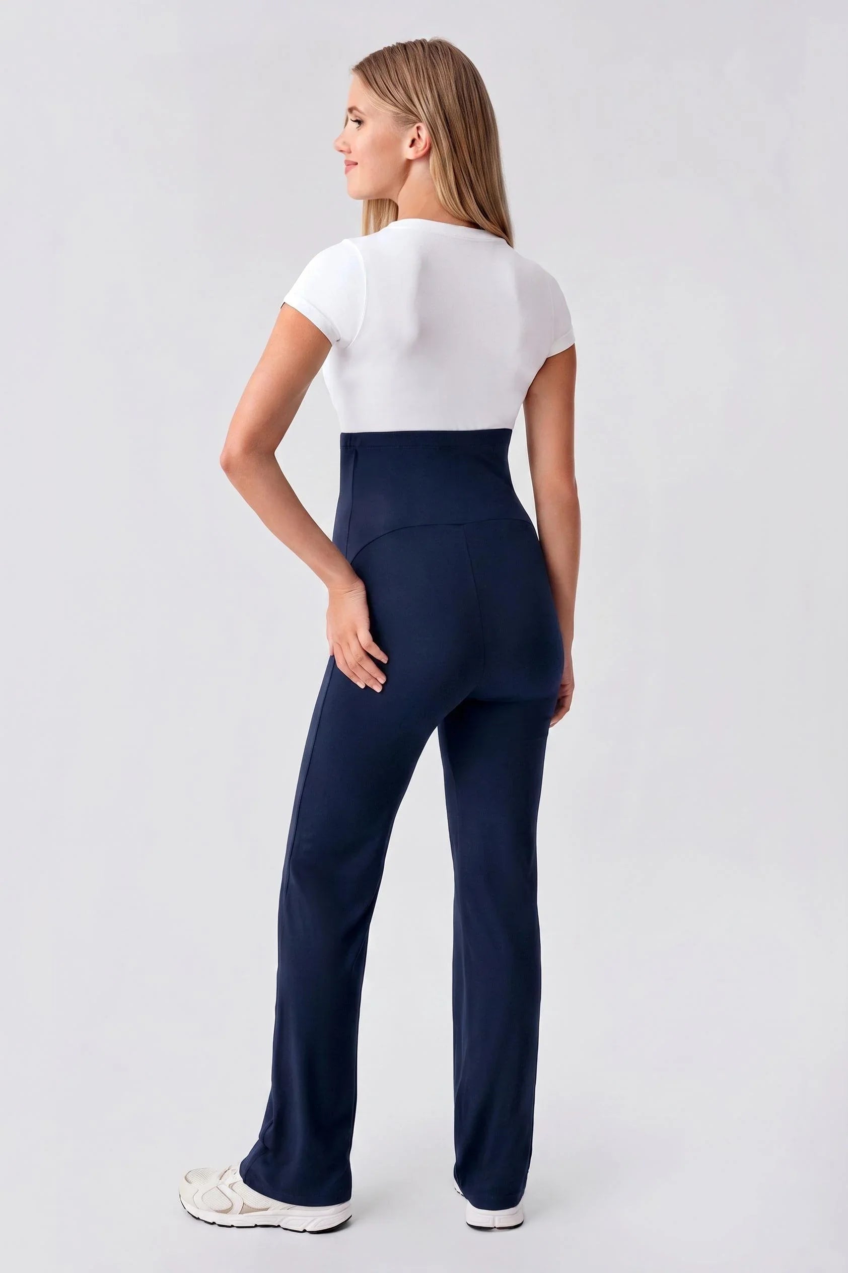 Straight Leg Adjustable Waist Jersey Soft Viscose Flexible Maternity Trousers VTP03