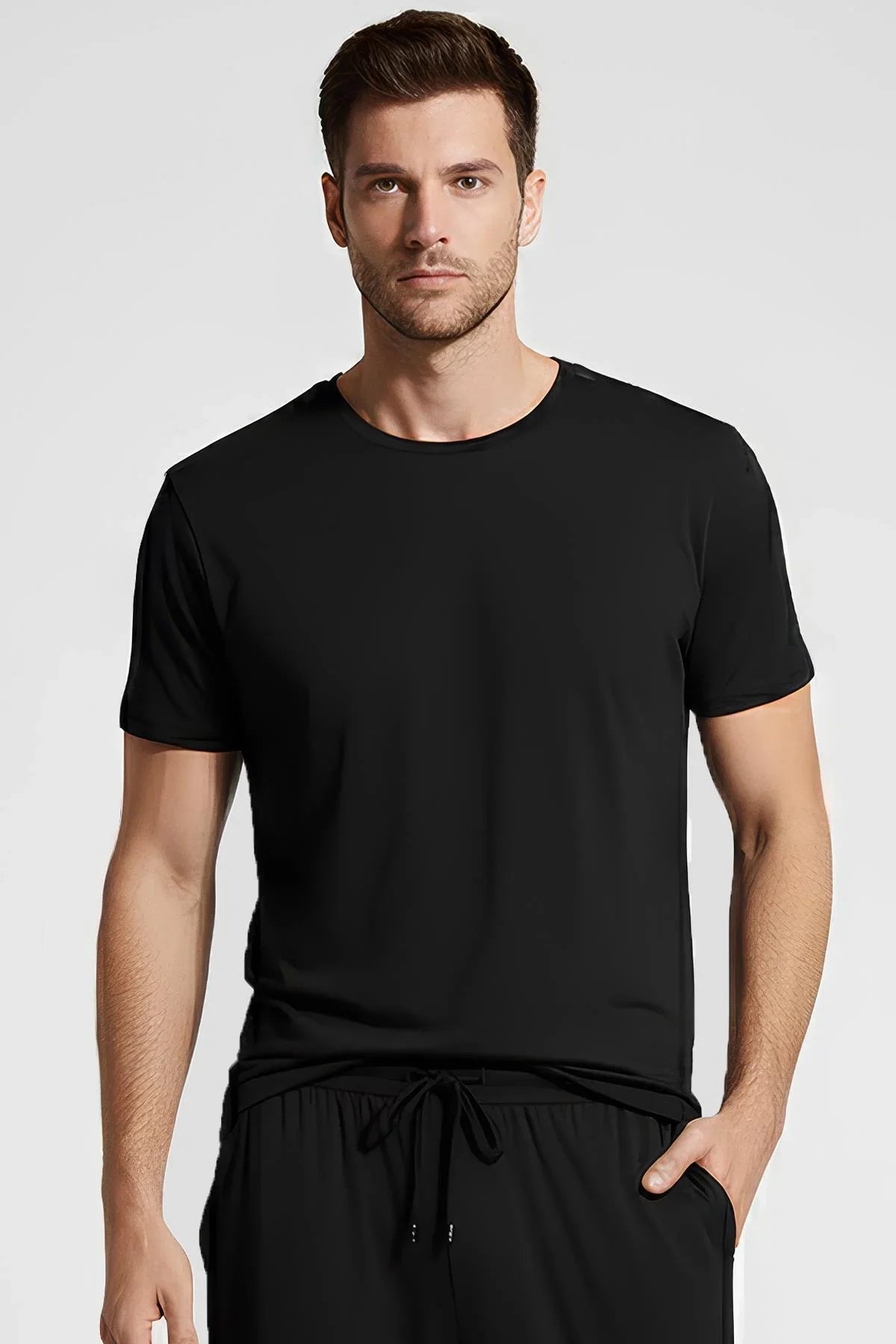Men's Short Sleeve Basic Flexible Lycra Viscose T-shirt MAN01