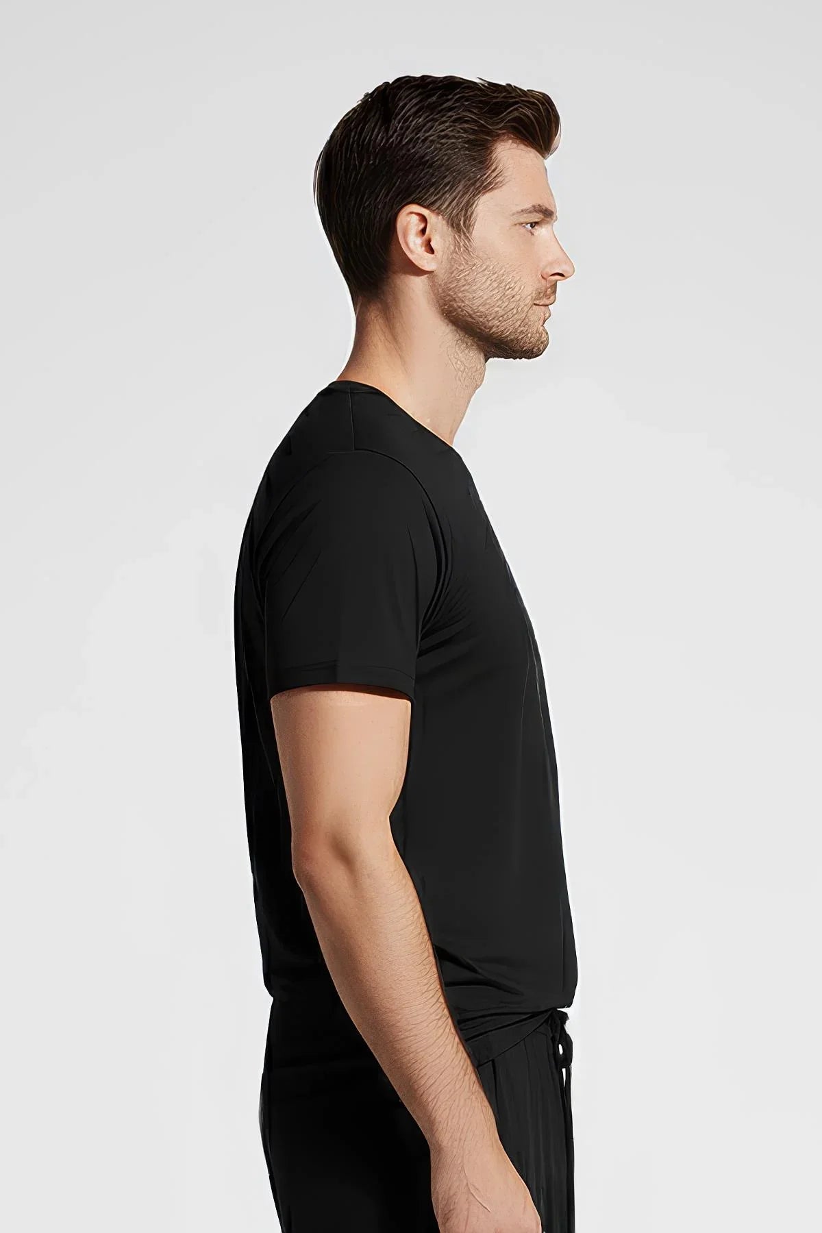 Men's Short Sleeve Basic Flexible Lycra Viscose T-shirt MAN01