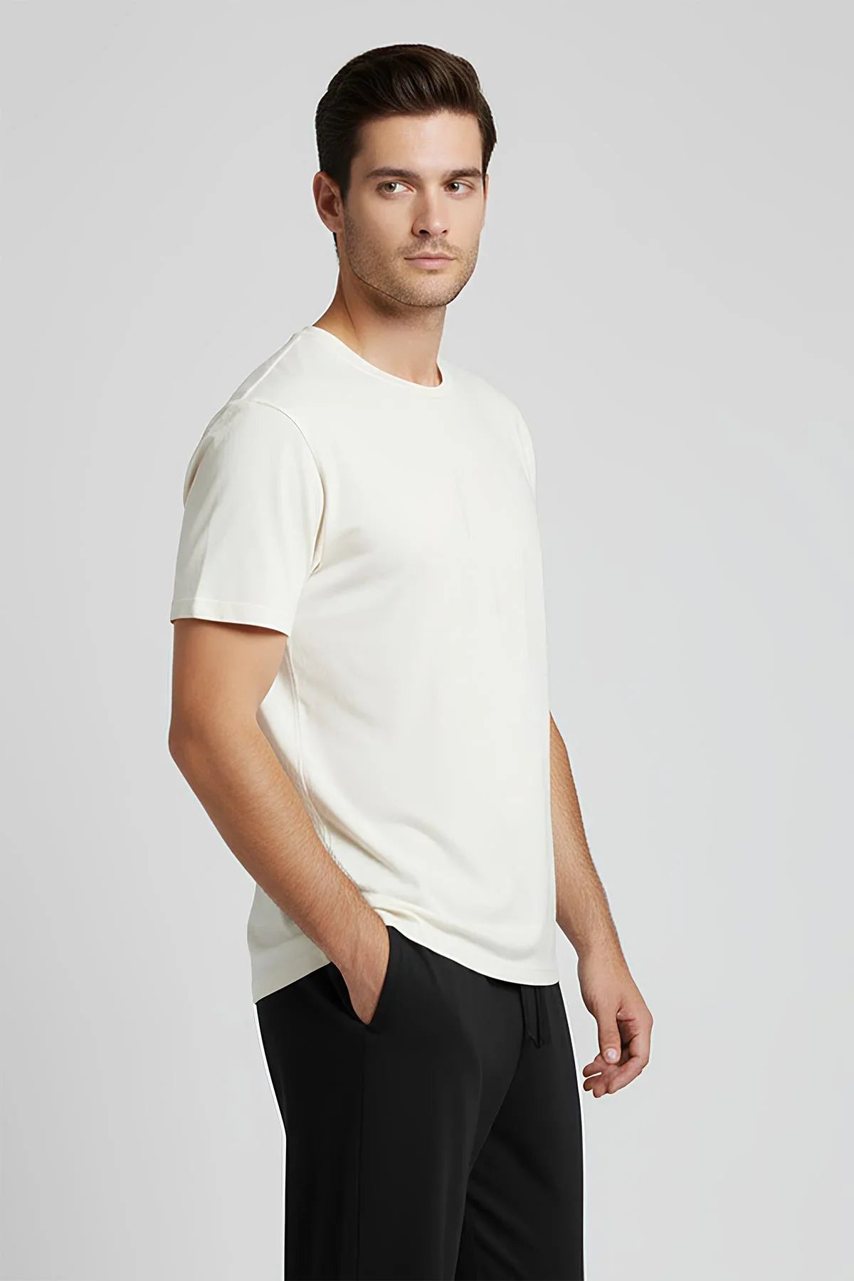 Men's Short Sleeve Basic Flexible Lycra Viscose T-shirt MAN01