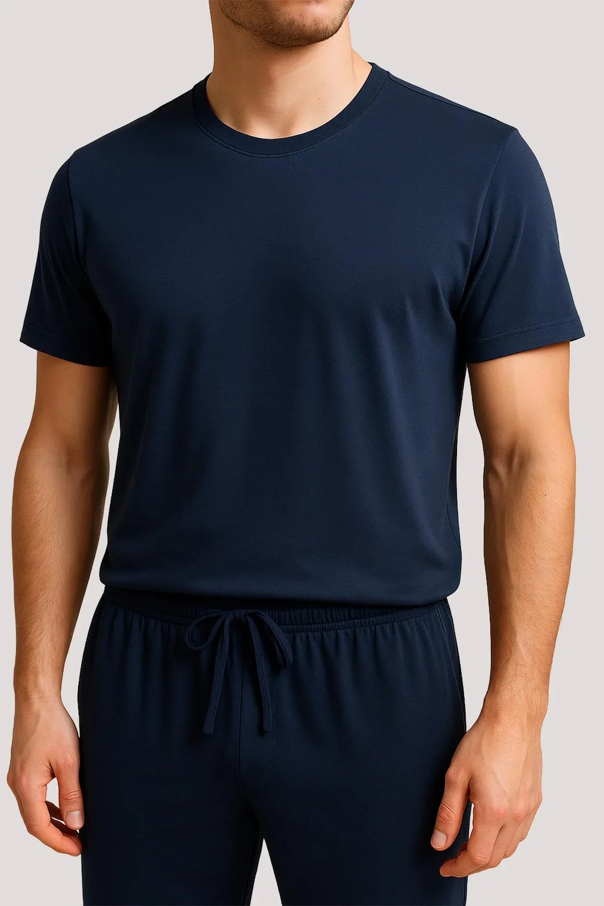 Erkek Kısa Kollu Basic Esnek Likralı Viskoz T-shirt MAN01