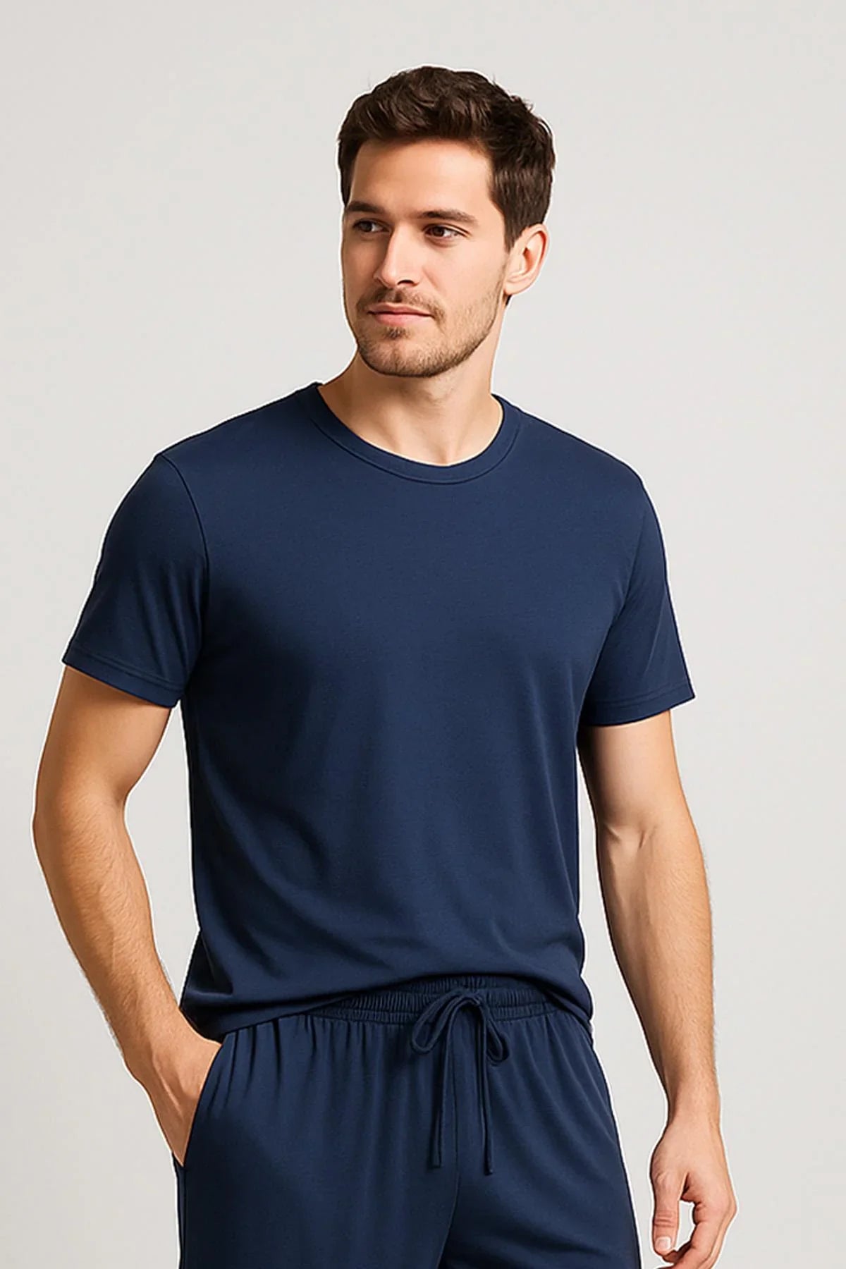 Men's Short Sleeve Basic Flexible Lycra Viscose T-shirt MAN01