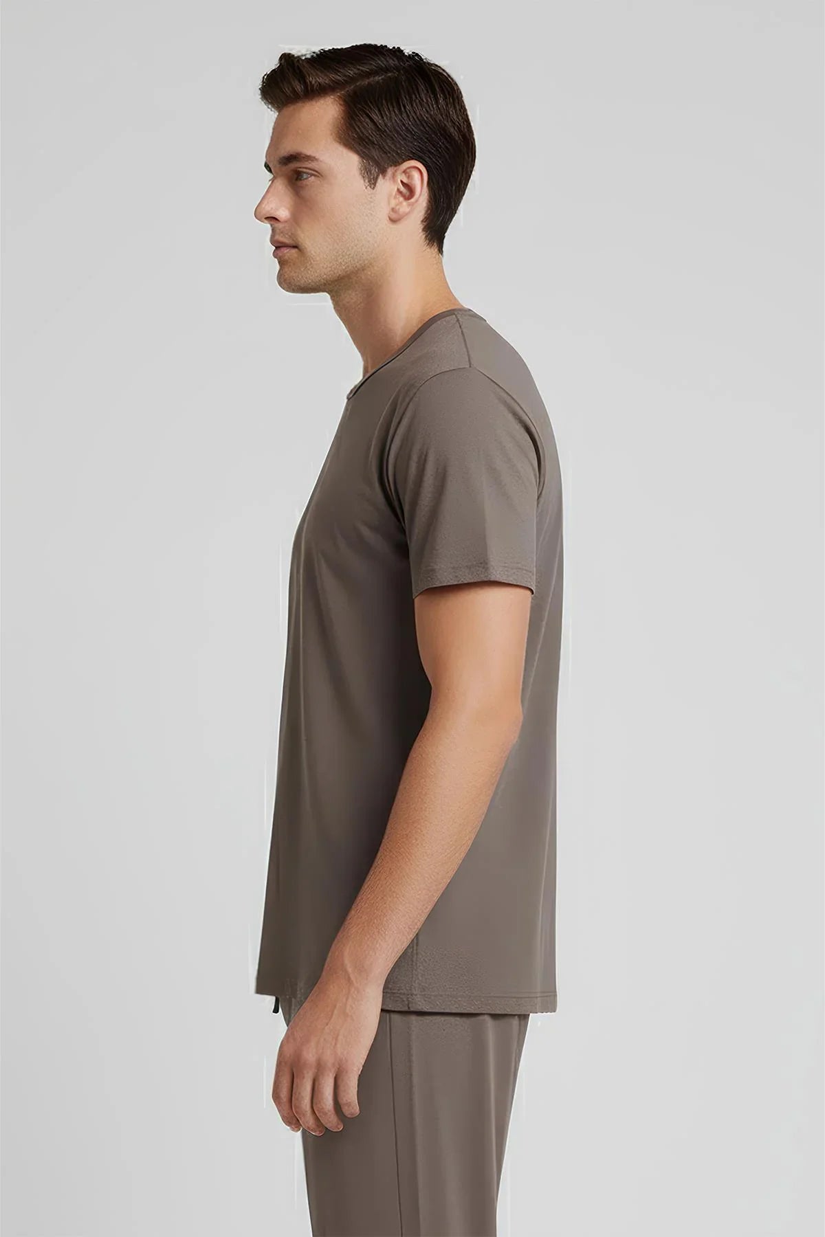 Erkek Kısa Kollu Basic Esnek Likralı Viskoz T-shirt MAN01