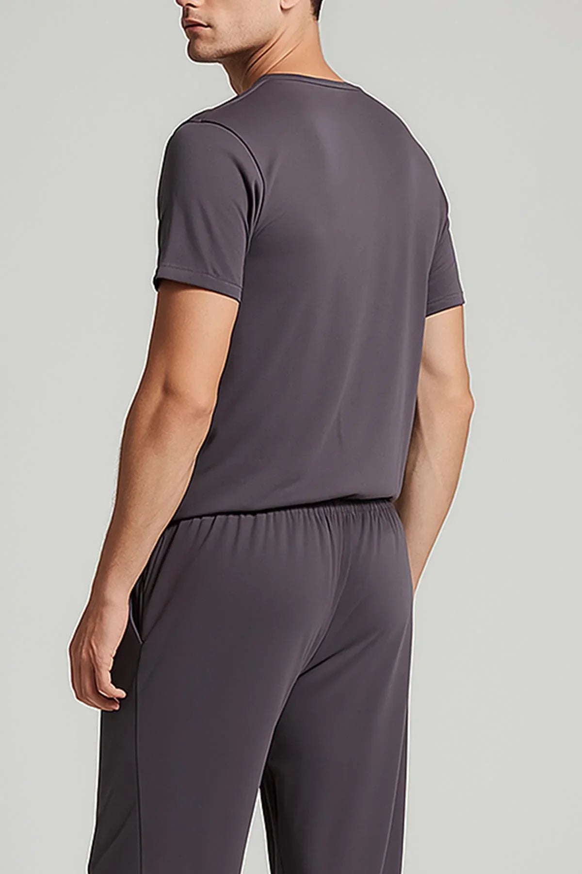 Erkek Kısa Kollu Basic Esnek Likralı Viskoz T-shirt MAN01