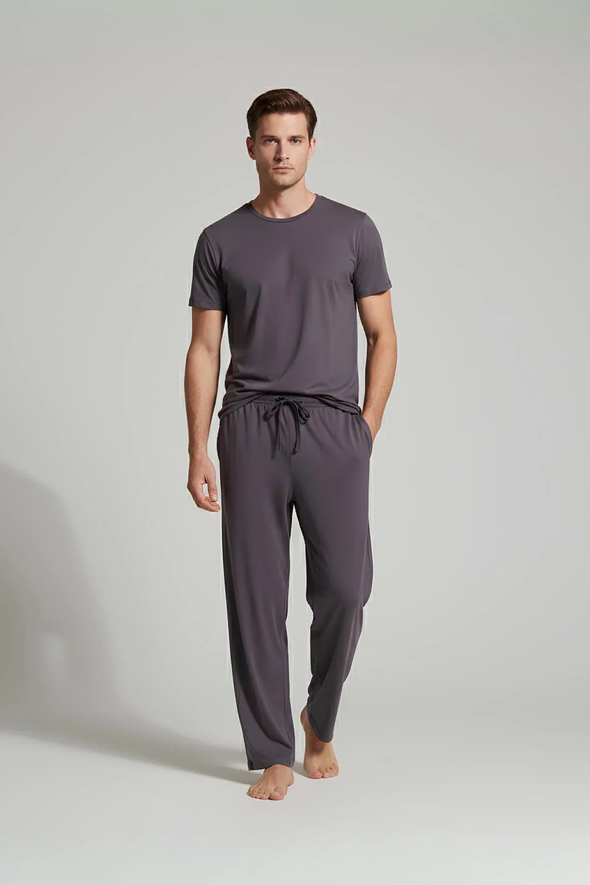 Men's Long Pocket Flexible Lycra Viscose Pajama Bottoms MAN02