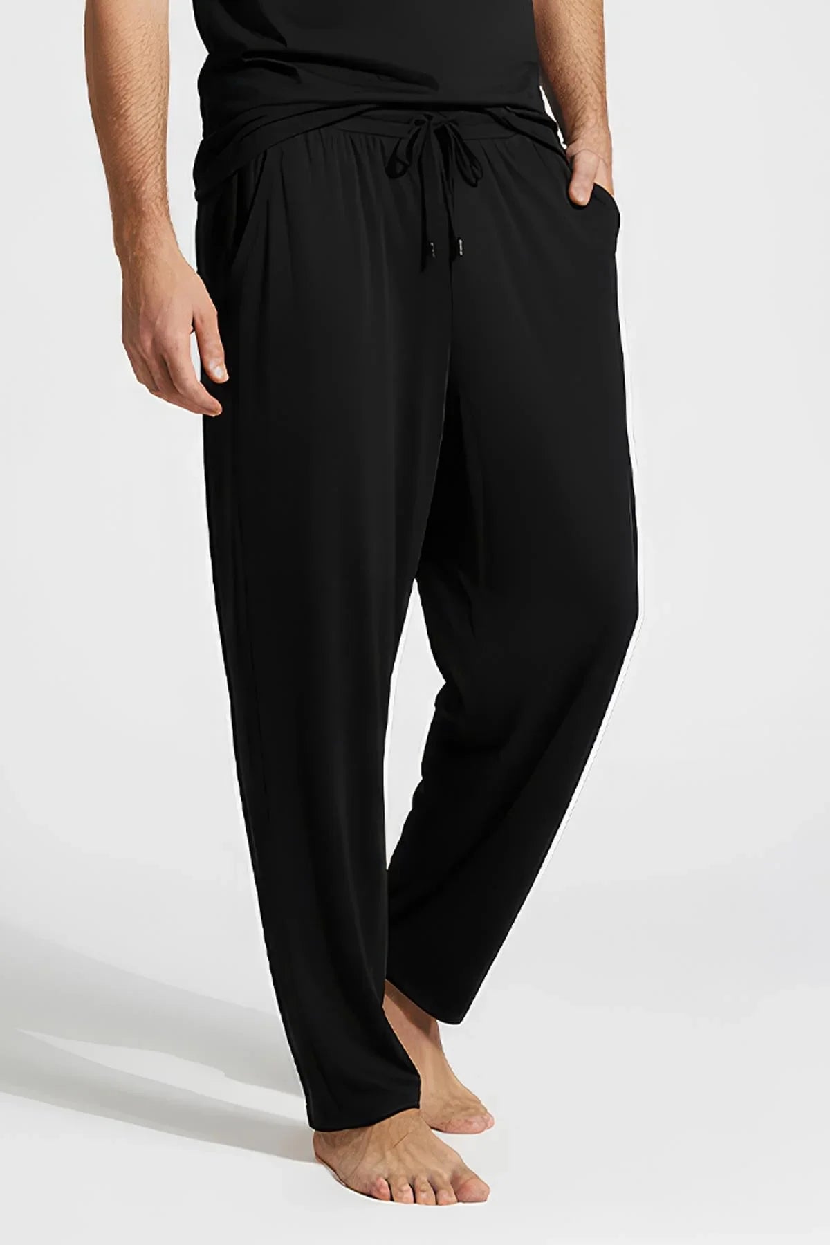 Men's Long Pocket Flexible Lycra Viscose Pajama Bottoms MAN02