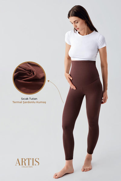 Corded Thermal Warm Adjustable Waist Maternity Tights F06