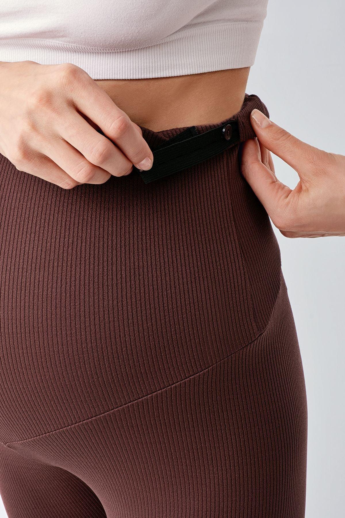 Fitilli Termal İçi Şardonlu Sıcak Tutan Beli Ayarlanabilir Hamile Tayt F06