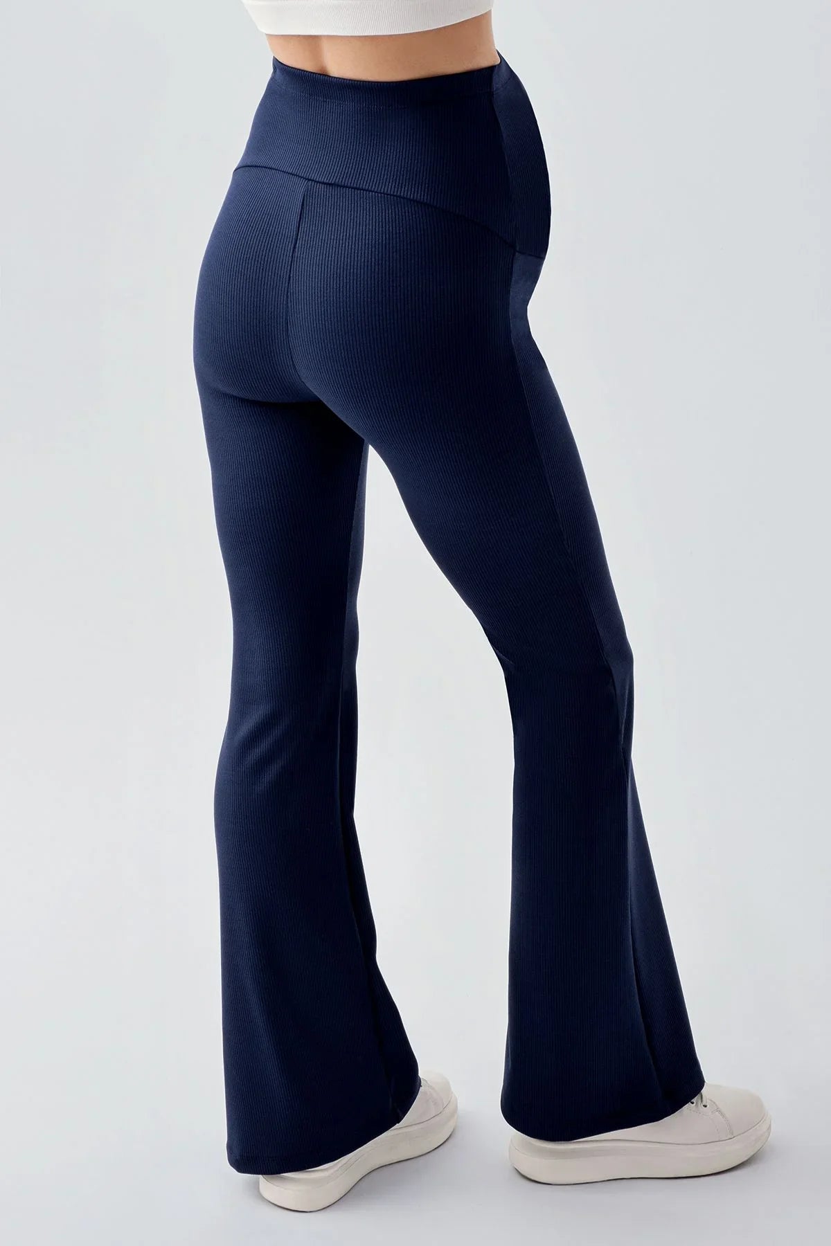 Fitilli Termal Şardonlu Sıcak Tutan Esnek Beli Ayarlanabilir Kışlık İspanyol Paça Hamile Tayt F15