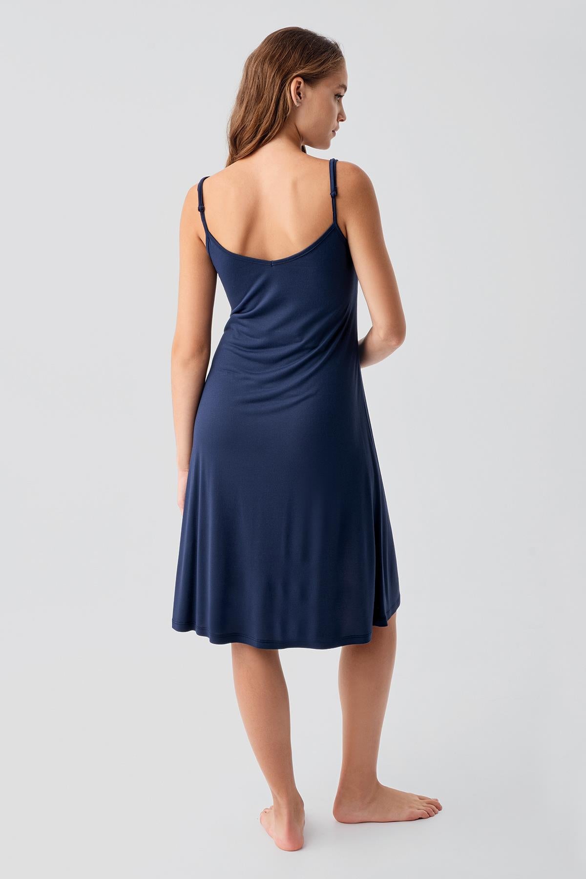 Askılı Emzirme Bölmeli Esnek Viskoz Hamile Sabahlık Gecelik Takım 19407