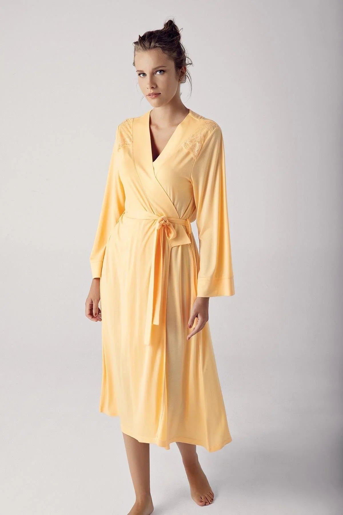 Kadın Dantelli Viskoz Sabahlık 13505