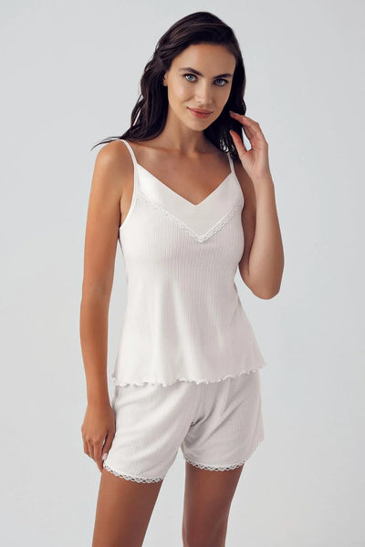 Women's Flexible Viscose Suspender Shorts Pajama Set 15206