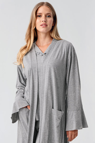 Kadın Uzun Kollu Düğmeli Esnek Pamuklu Sabahlık Pijama Takımı 23112