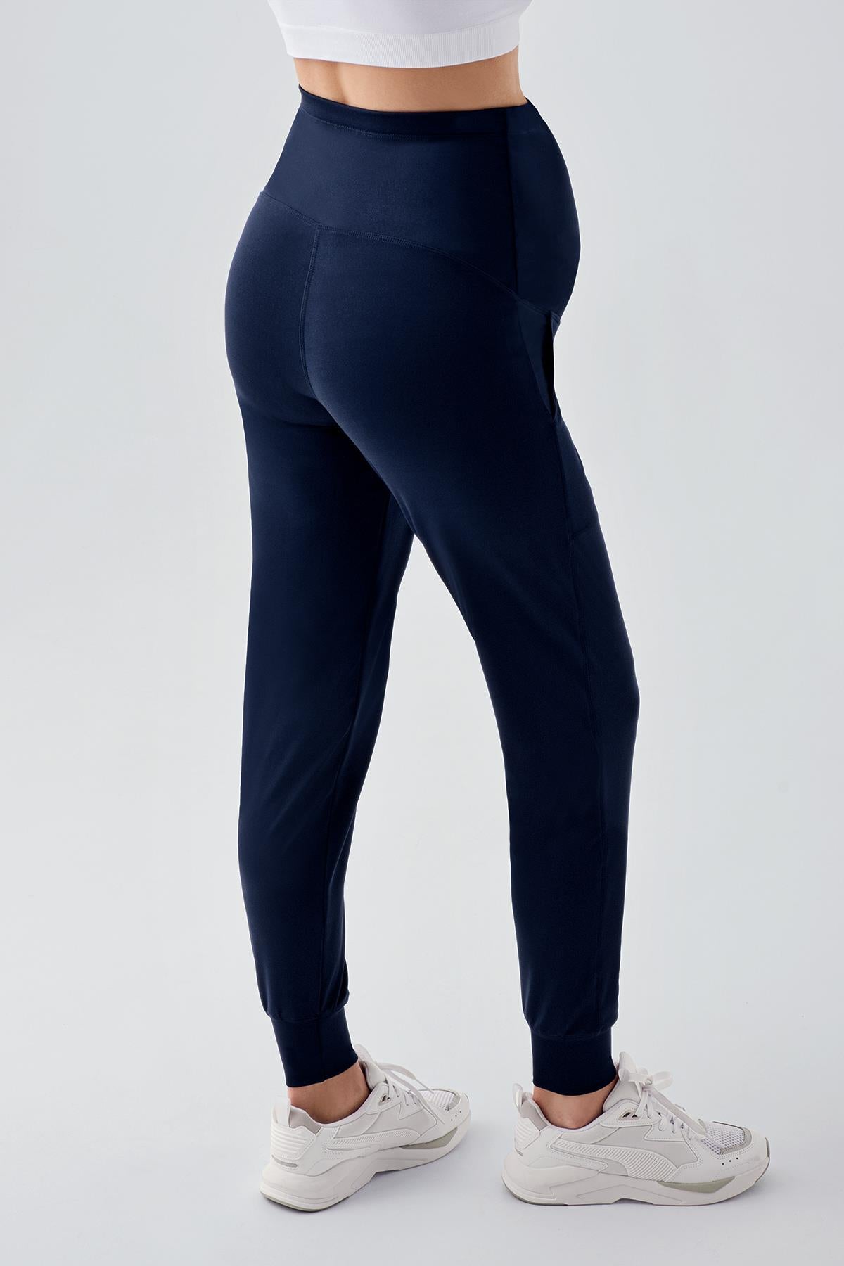 Women's High Waist Pocketed Maternity Jogger Sweatpants E02