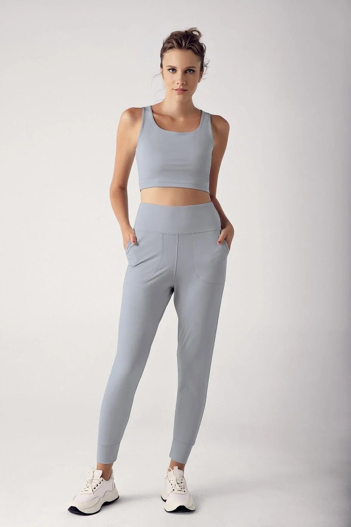 Kadın Yüksek Bel Cepli Jogger Eşofman Altı E01