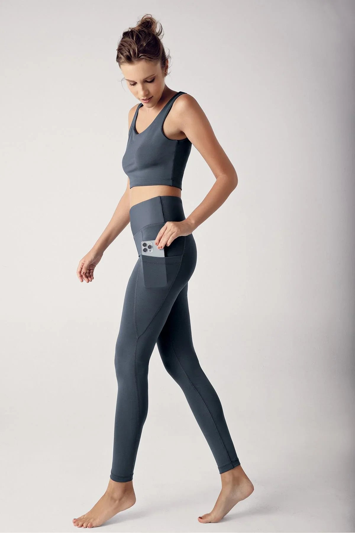 Kadın Yüksek Bel Cepli Spor Tayt T09