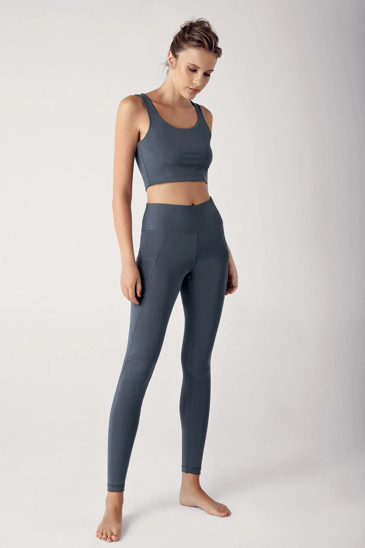 Kadın Yüksek Bel Cepli Spor Tayt T09