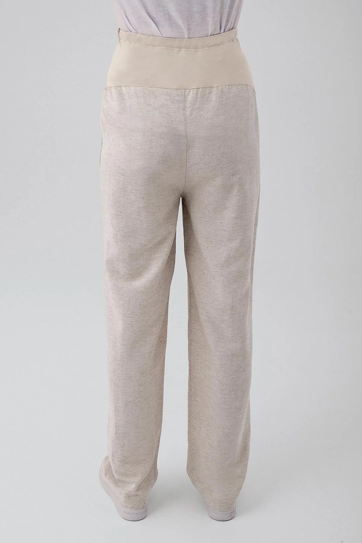 Keten Ayarlanabilir Yüksek Bel Hamile Pantolon K201