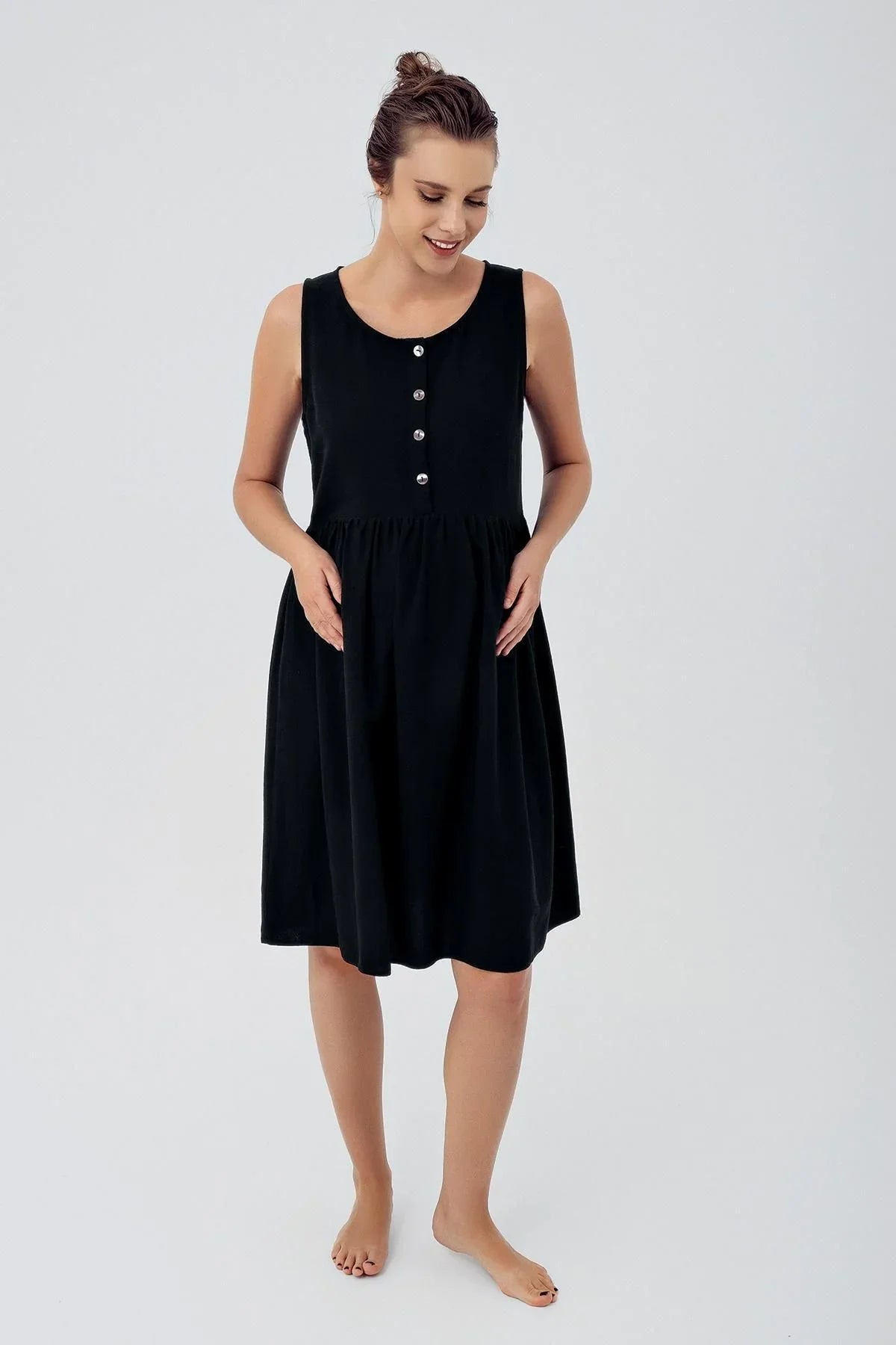 Keten Kolsuz Hamile Elbise K101