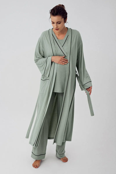 Kısa Kollu Esnek Viskoz Hamile Pijama Takımı 16302