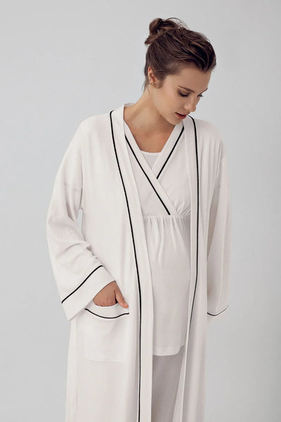 Kısa Kollu Esnek Viskoz Hamile Pijama Takımı 16302