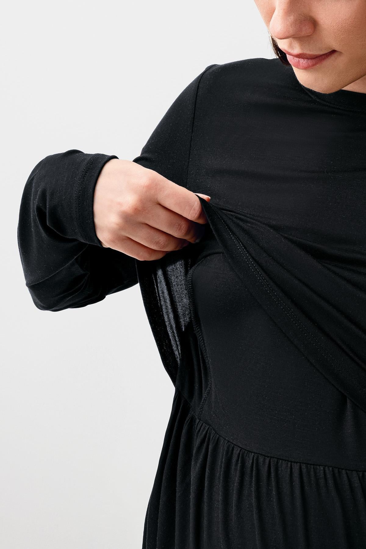 Uzun Kollu Esnek Likralı Viskoz Hamile Pijama Takım 20212