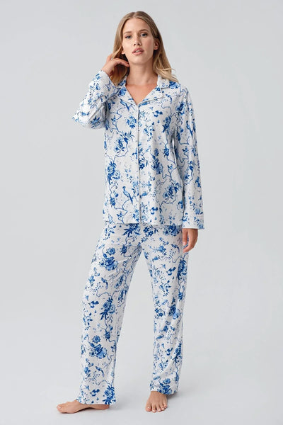 Termal Uzun Kollu Düğmeli Desenli Esnek Yumuşak Dokulu Pijama Takım 18222