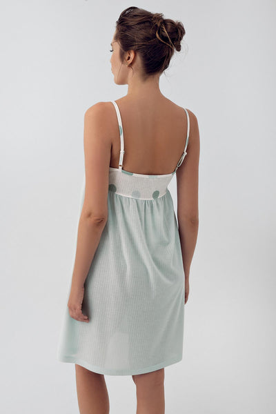 Polka Dot Strap Short Flexible Viscose Maternity Nightgown 16101