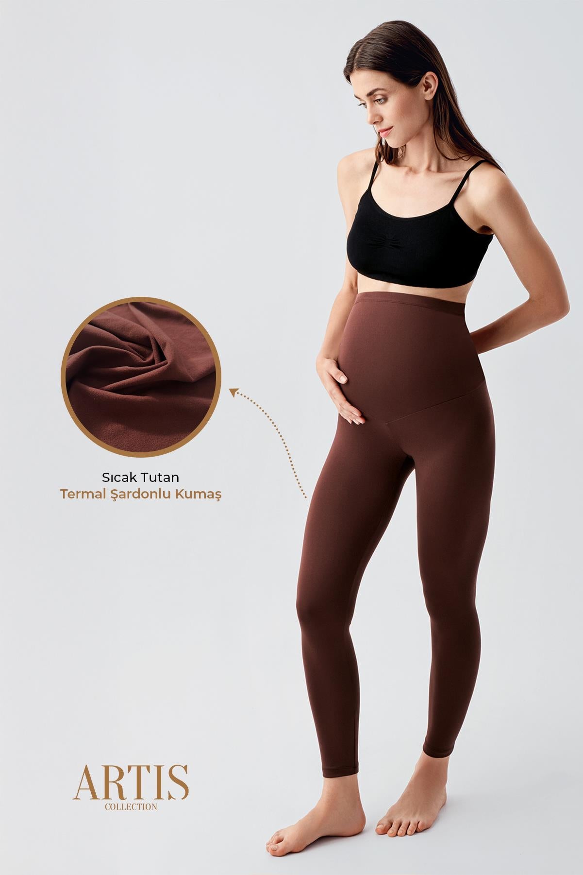 Thermal Warm Keeping Warm Flexible Waist Adjustable Winter Maternity Tights T10