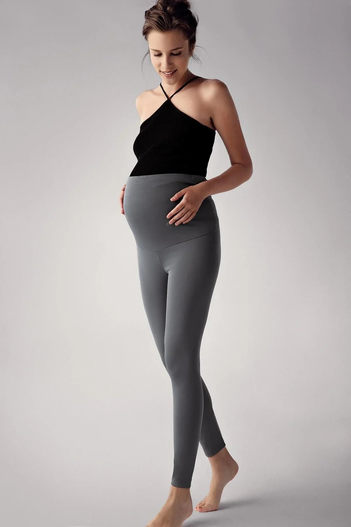 Termal Şardonlu Sıcak Tutan Esnek Beli Ayarlanabilir Kışlık Hamile Tayt T10