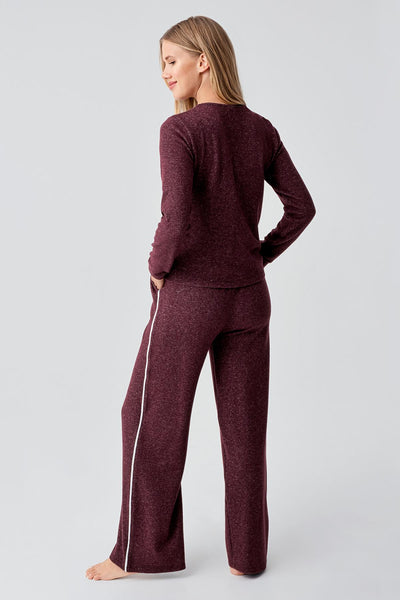 Long Sleeve Buttoned Flexible Soft Texture Viscose Pajama Set 18205