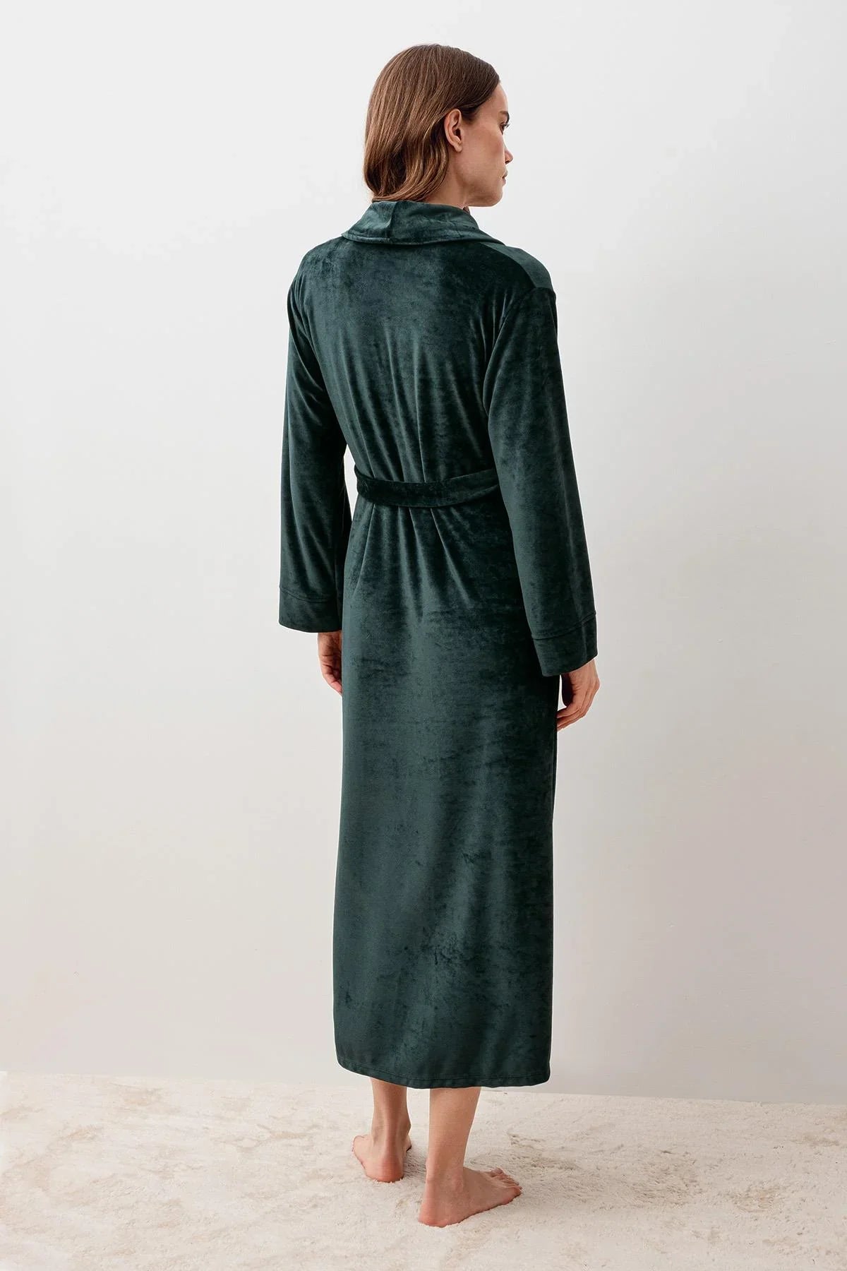 Long Sleeve Flexible Velvet Viscose Dressing Gown 25100