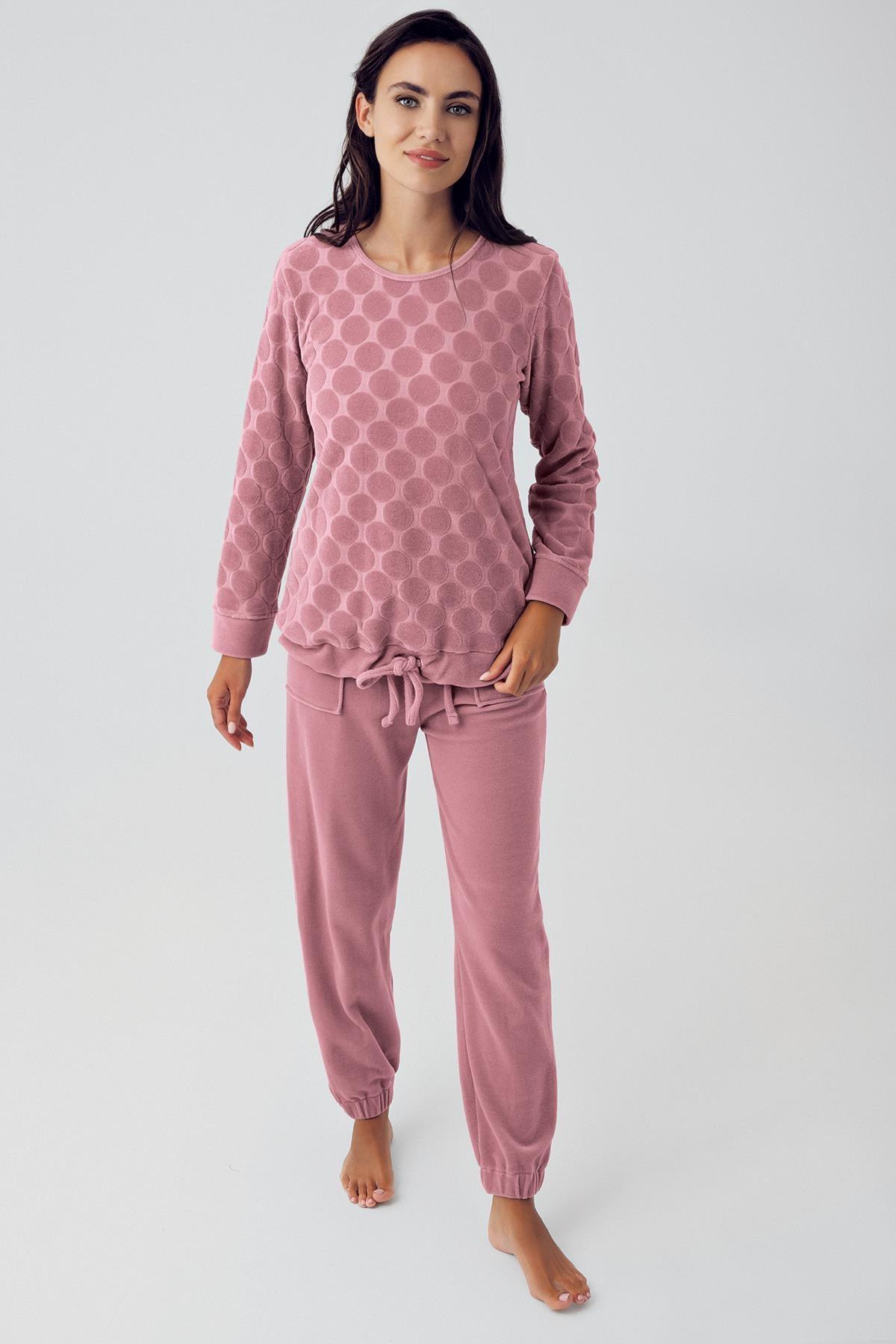 Uzun Kollu Esnek Polar Kumaş Pijama Takım 15200 - Artış Collection