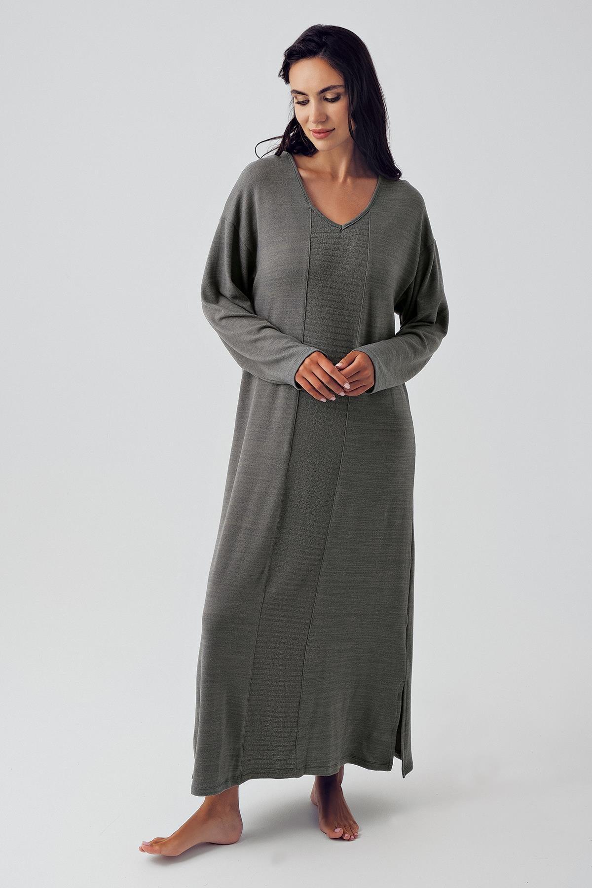 Uzun Kollu Yumuşak Dokulu Triko Elbise 15108 - Artış Collection