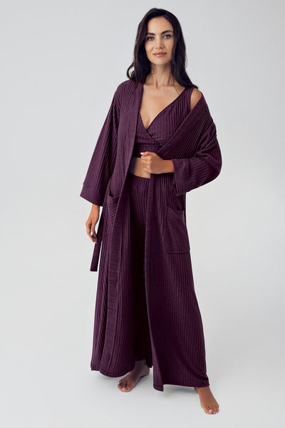Yumuşak Dokulu Triko Crop Sabahlık Pijama Takımı 15308 - Artış Collection